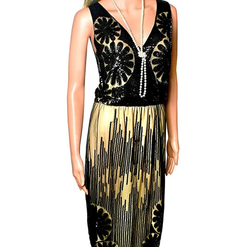 Vintage flapper gatsby sequin dress